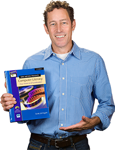 IC3 Certification - Scott Jernigan (the author) posing with the Computer Literacy book